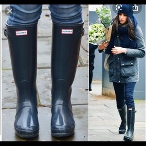 Navy hunter boots - rain boots